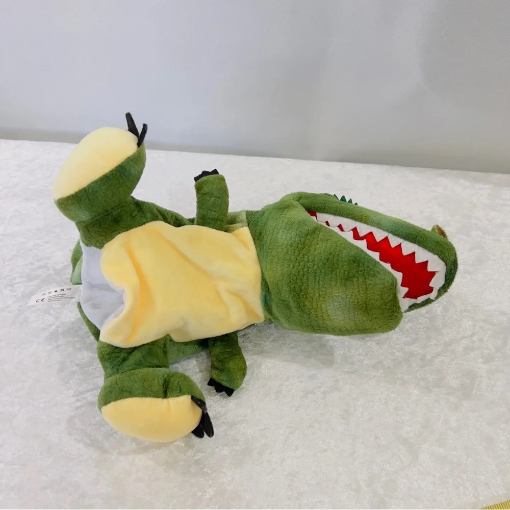 Dinosaur Hand Puppet Plush Toy Tyrannosaurus Rex Kids Fun Multi Green - Picture 8 of 11